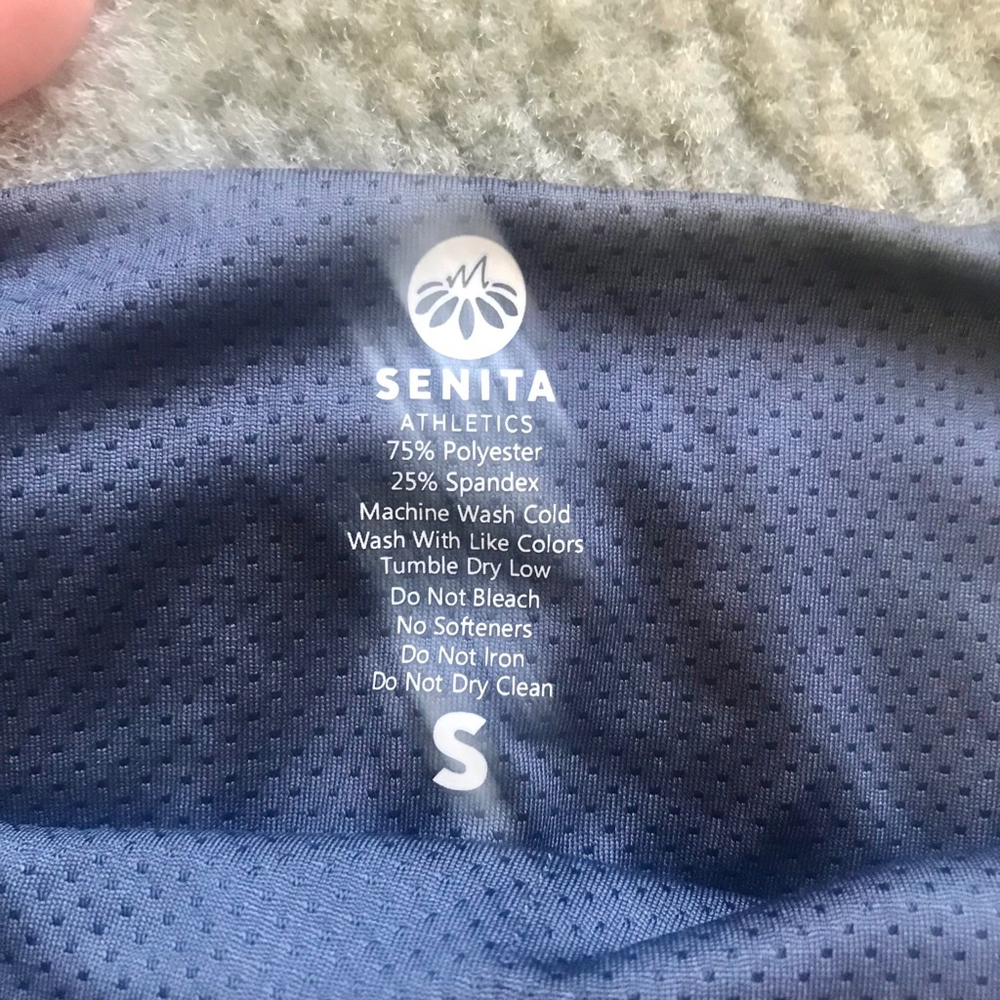 EUC Senita Athletics Skin Adjustable Crop Top - Light Navy | Size Small - Picture 6 of 7
